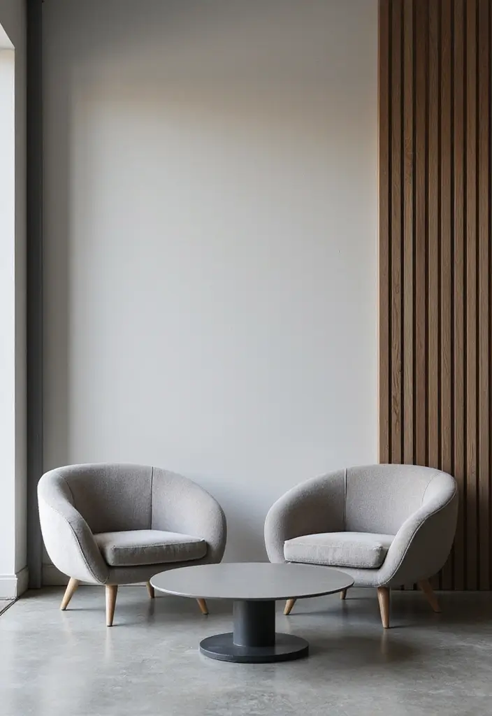 Bouclé Chairs on Gray Floors