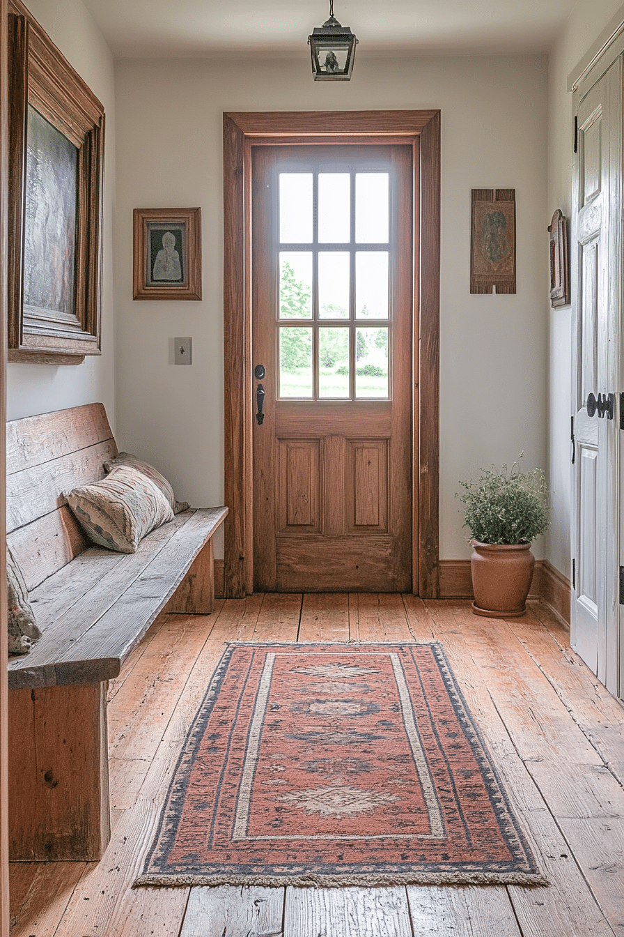 Hallway painted in earthy tones