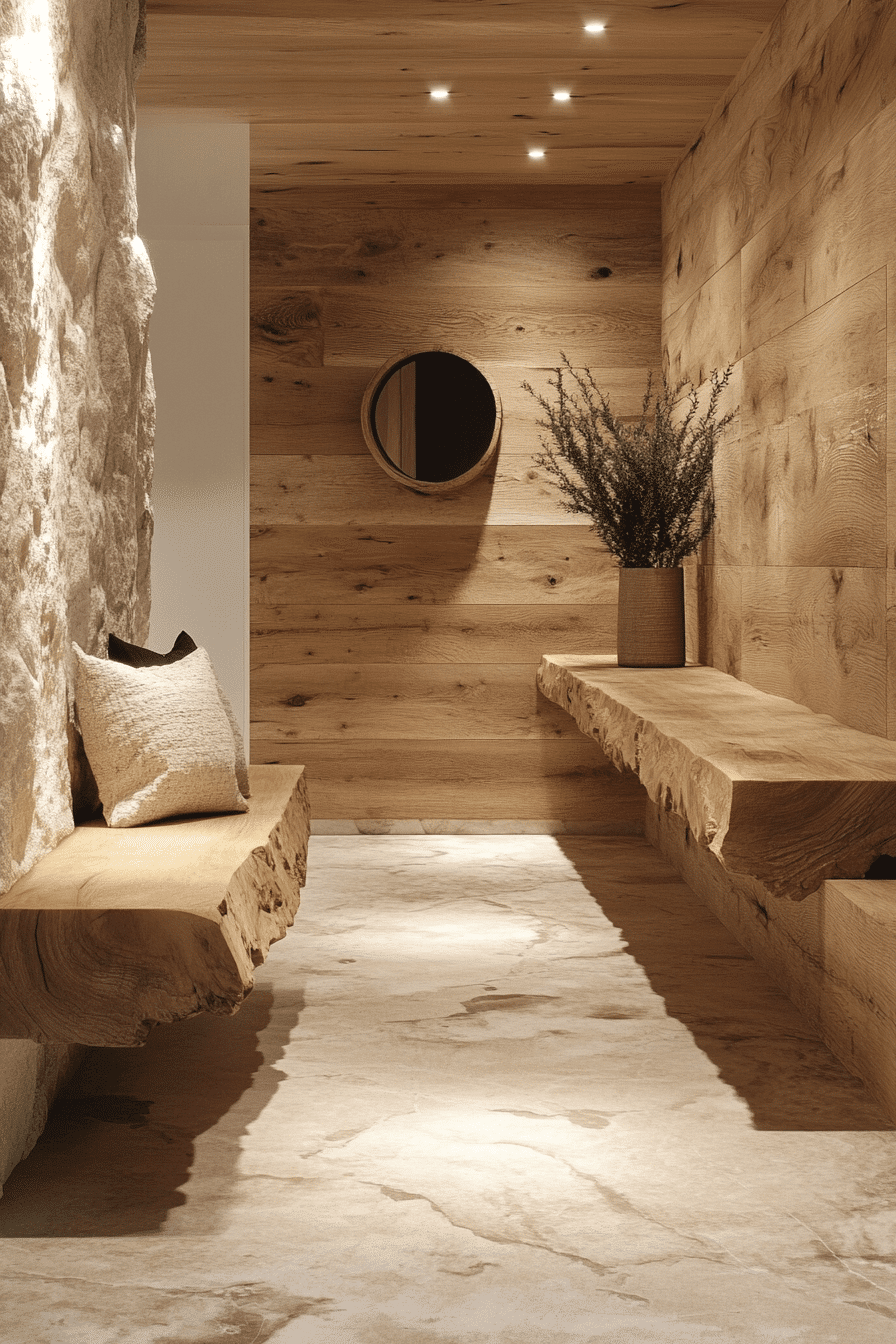 Minimalist rustic hallway with simple decor