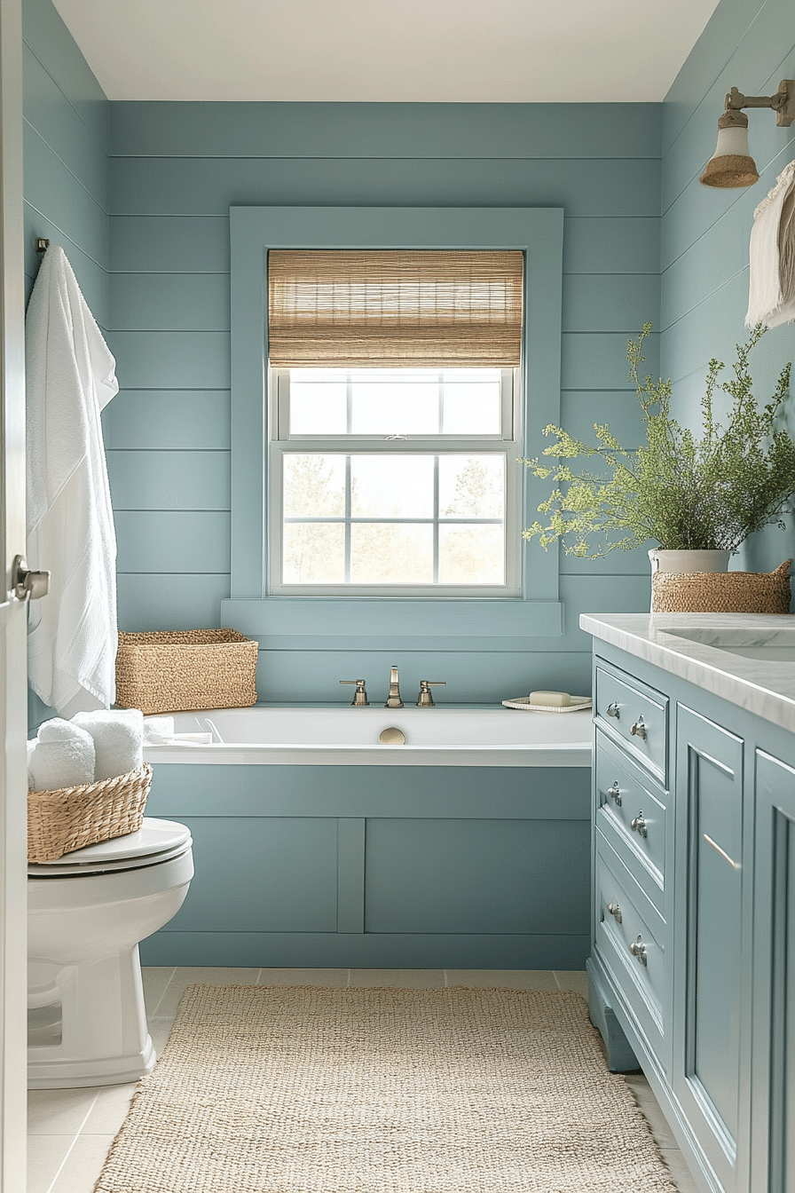 Bathroom with coordinated colors