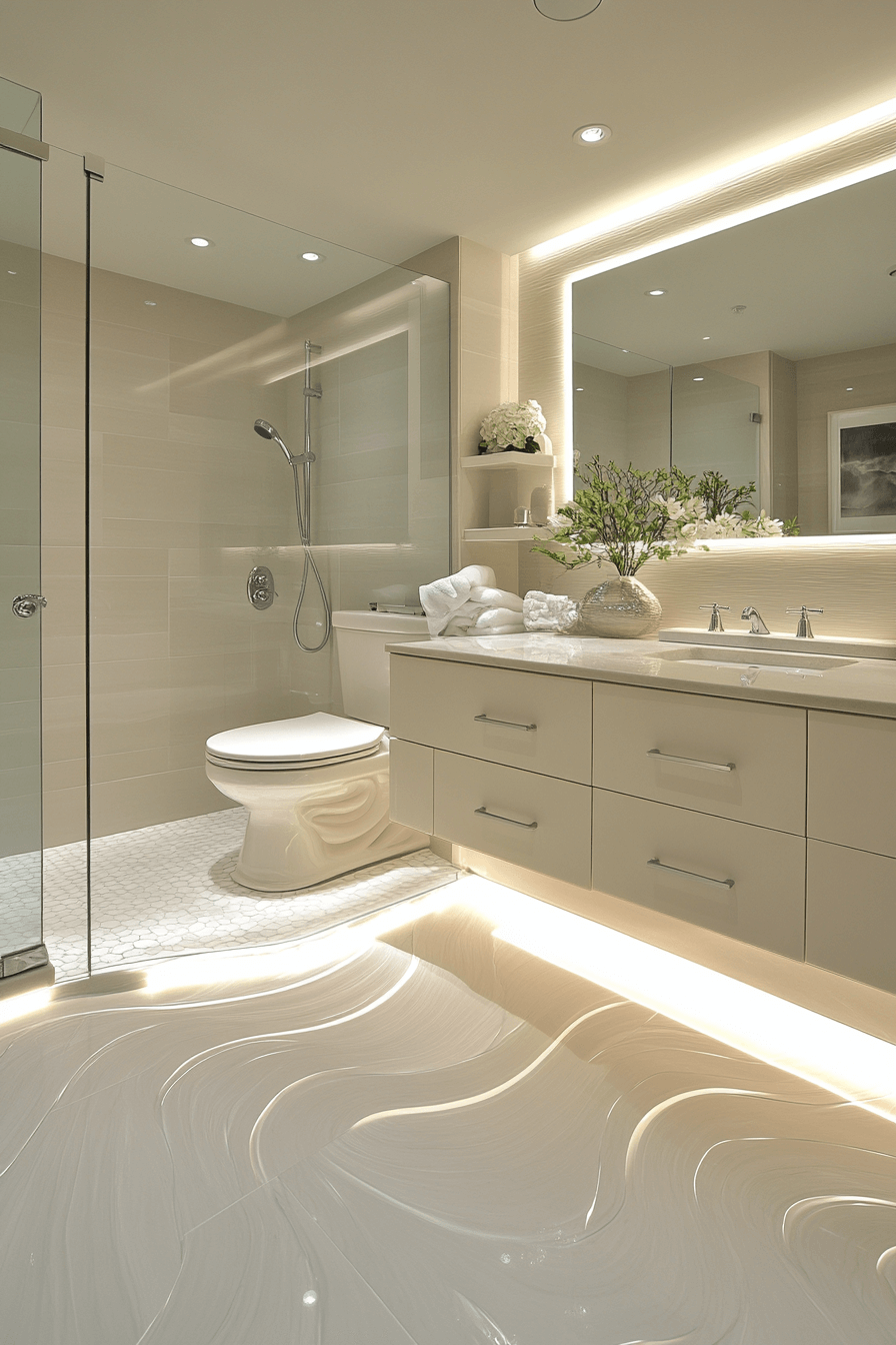 Compact bathroom with modern fixtures