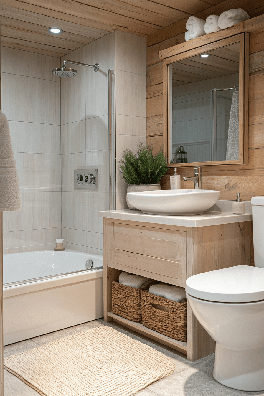 Bathroom with large mirrors