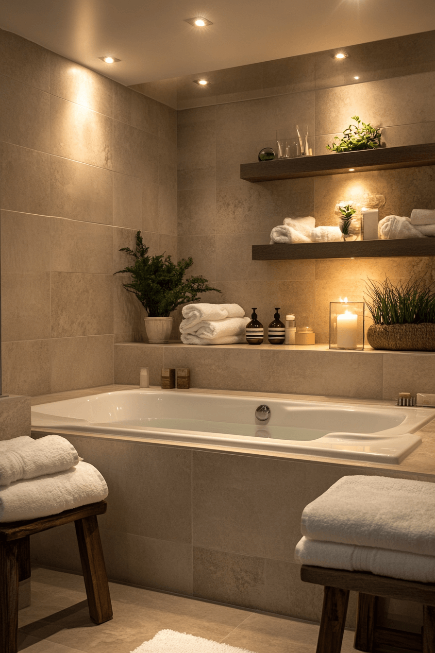 Bathroom blending traditional and modern elements