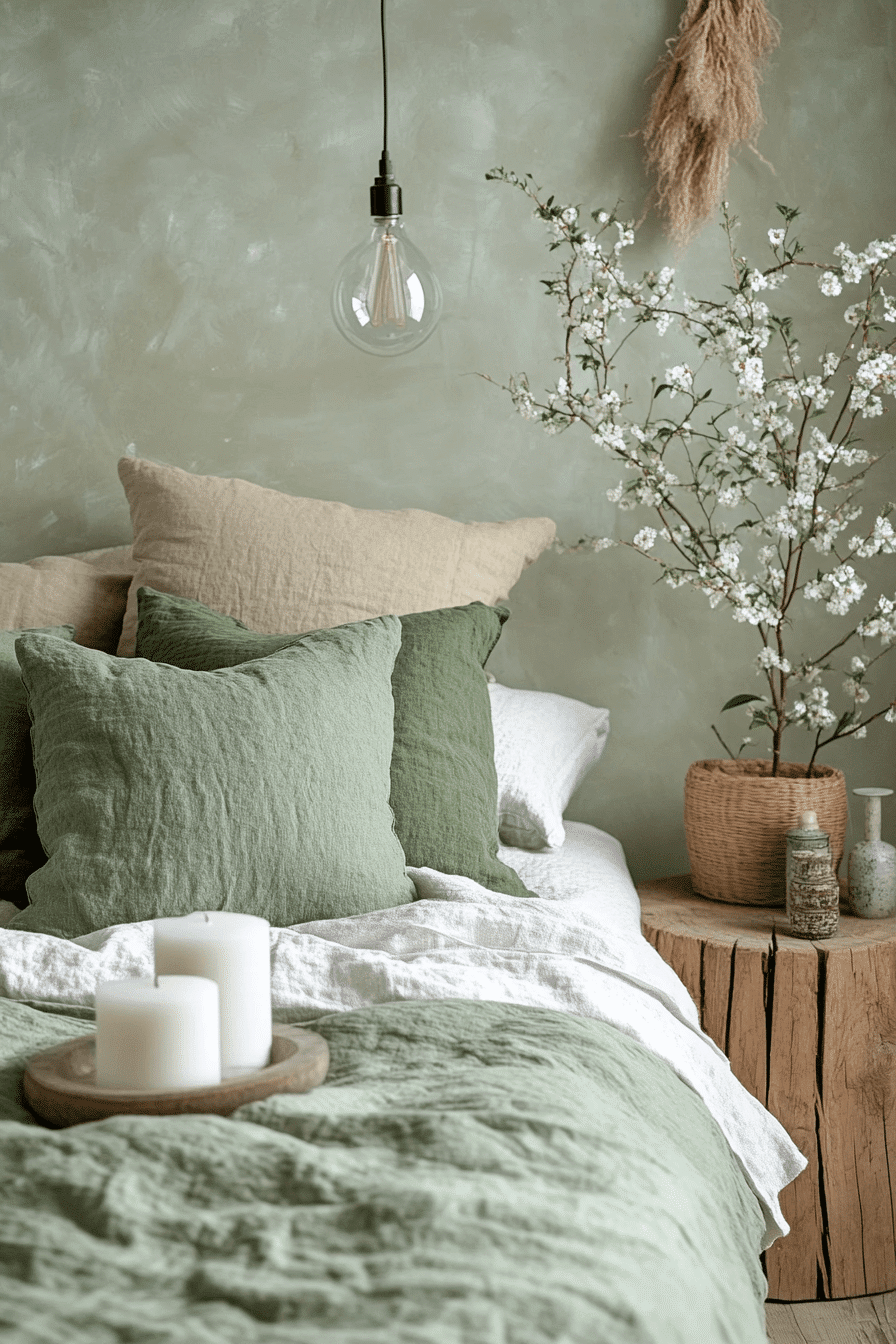 Organized Sage Green Farmhouse Bedroom
