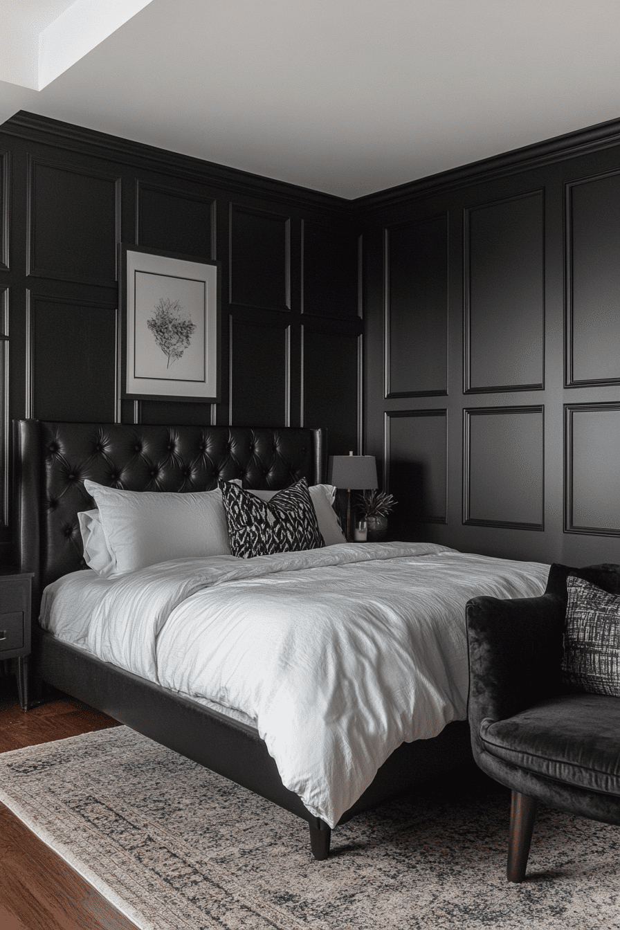 Monochrome bedroom decor
