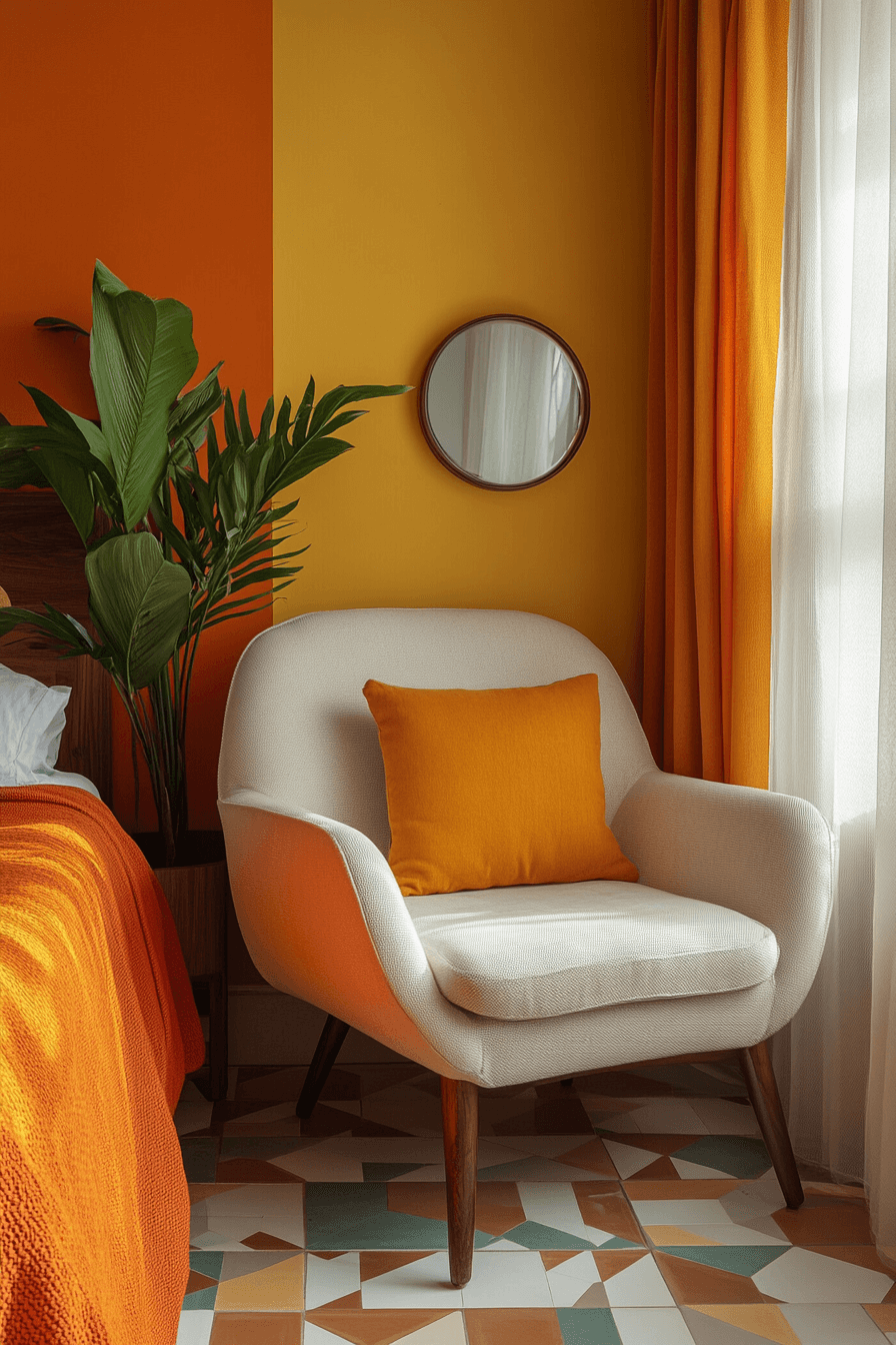 Two-tone bedroom walls