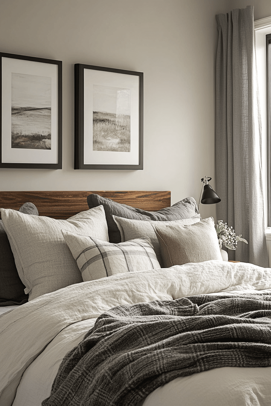 Statement wall art in bedroom