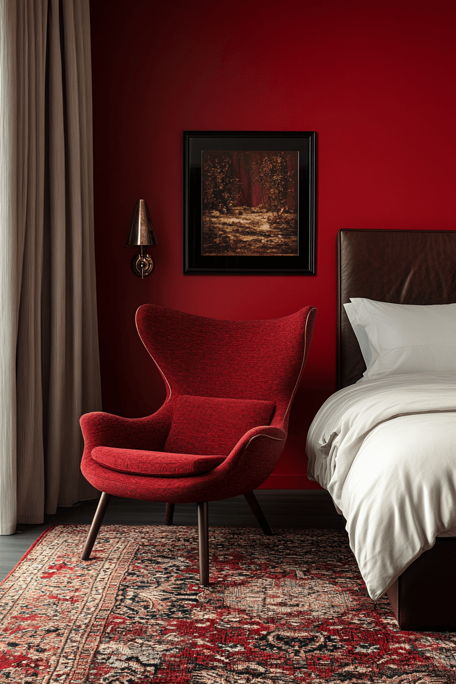 Bold contrast bedroom decor