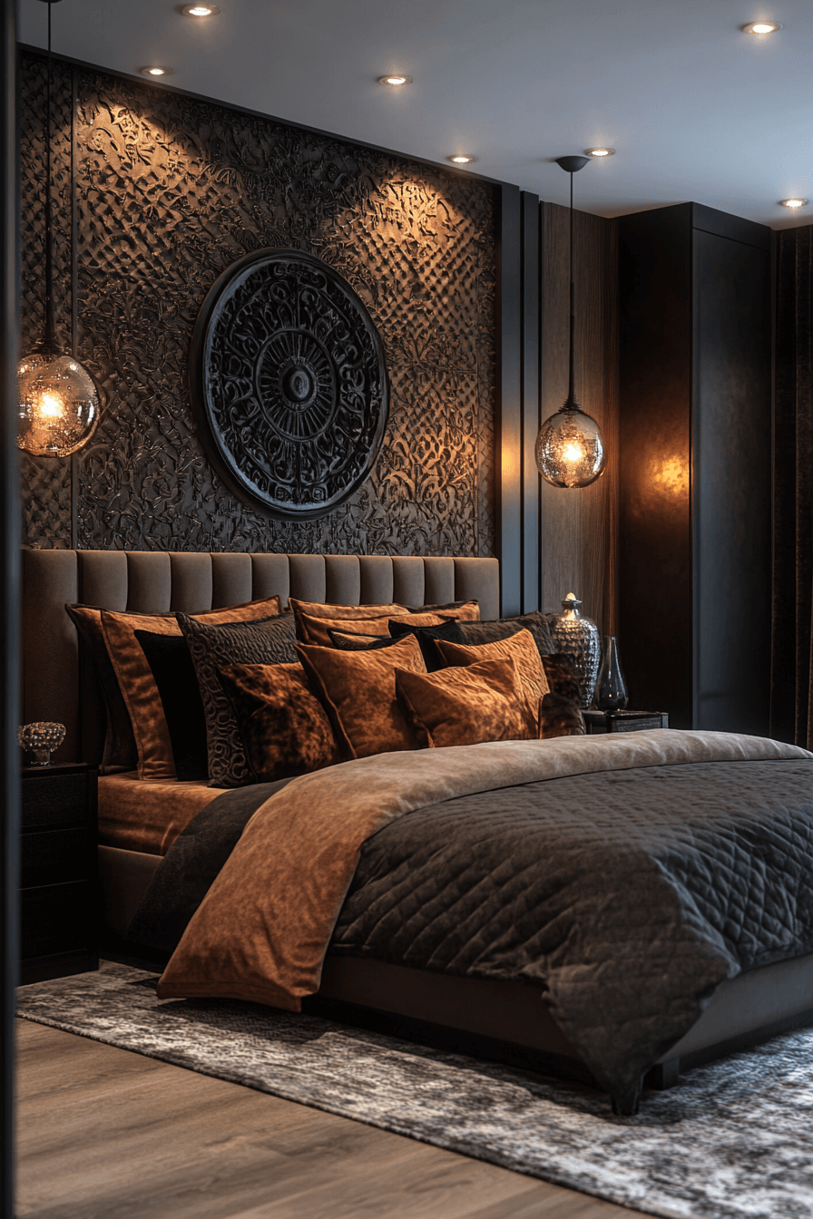 Metallic bedroom decor