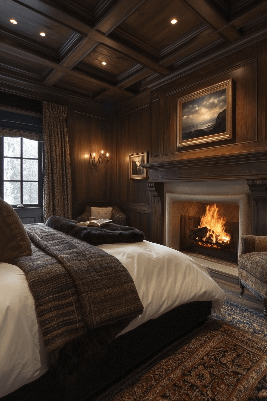 Cozy bedroom fireplace