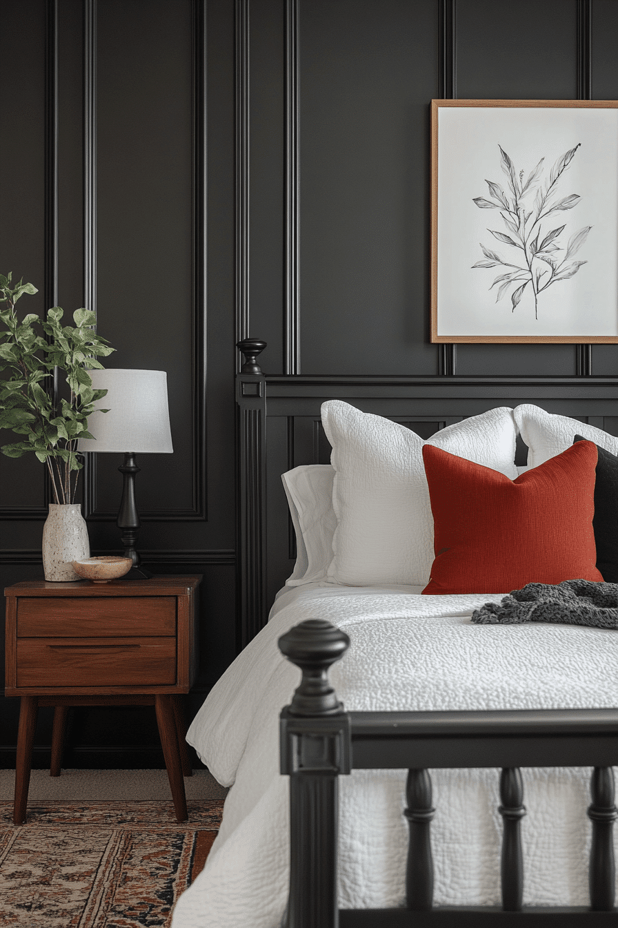 Bold Contrast Bedroom