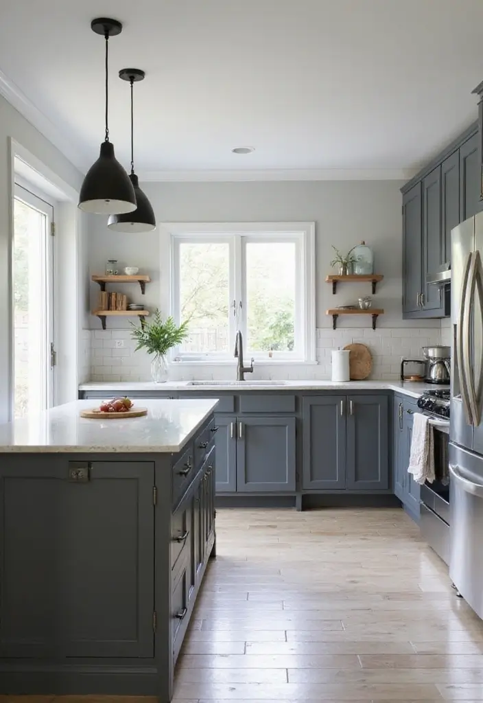 Stylish Grey and White Kitchen