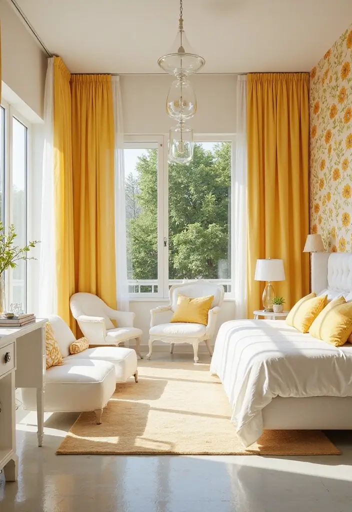 Sunlit and Cheerful Bedroom