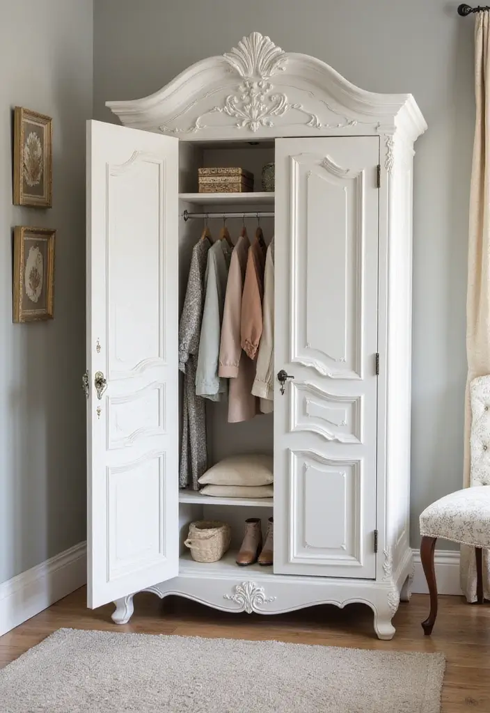 White Armoire or Wardrobe