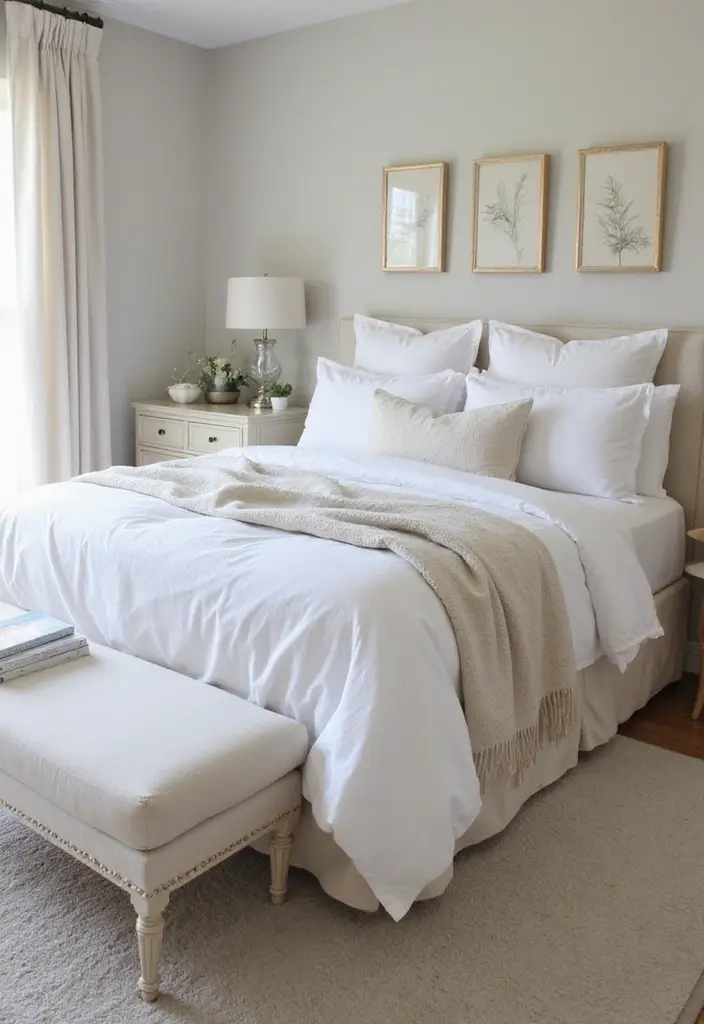 White Bench or Ottoman (Bouclé or Velvet)