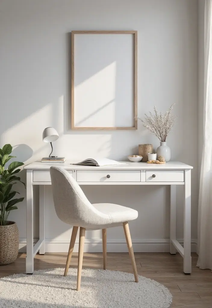 White Writing Desk or Console Table