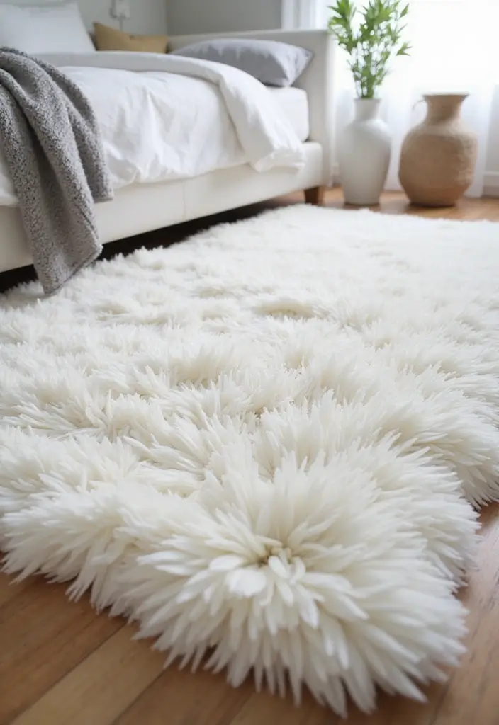 White Rugs in Bedroom