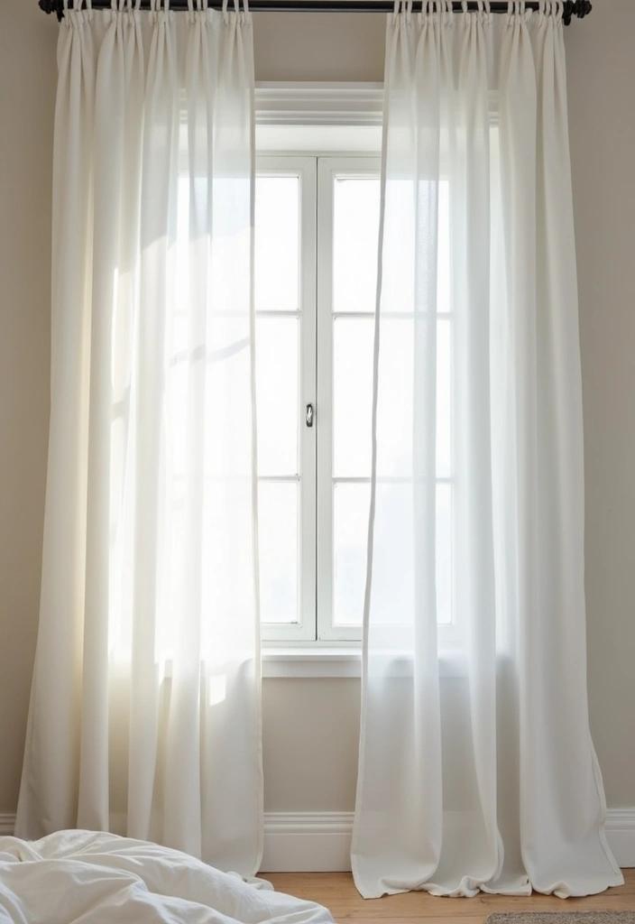 White Sheer and Blackout Curtain Panels