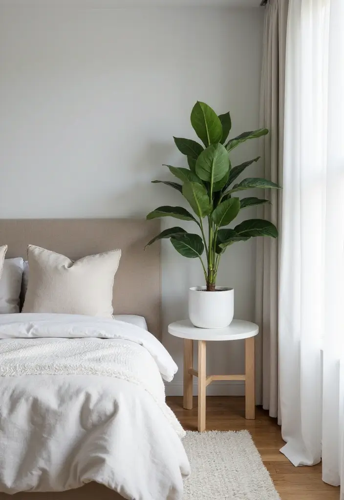 White Plant Stand with Greenery