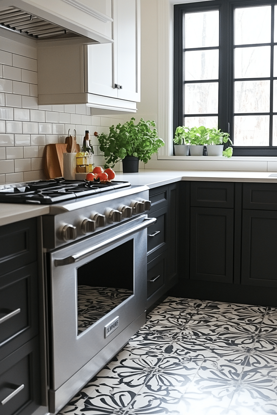 Patterned Boho Kitchen Floor