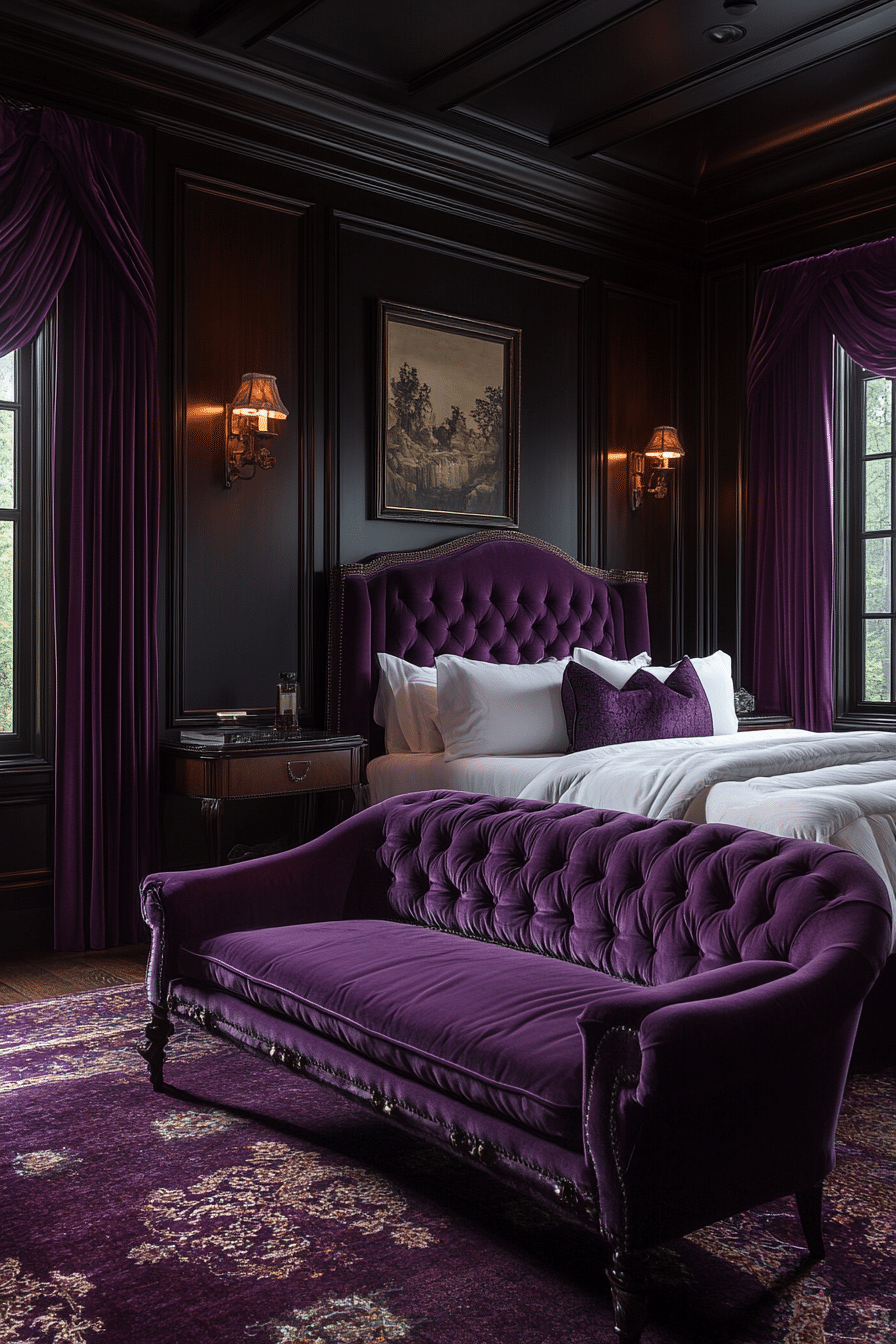 Luxurious guest room with plush textiles