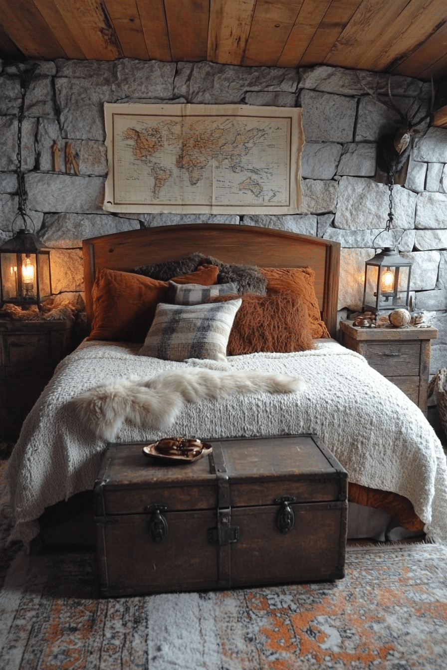 Rustic country style guest room