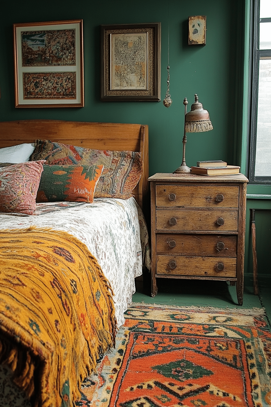 Eclectic artistic guest room