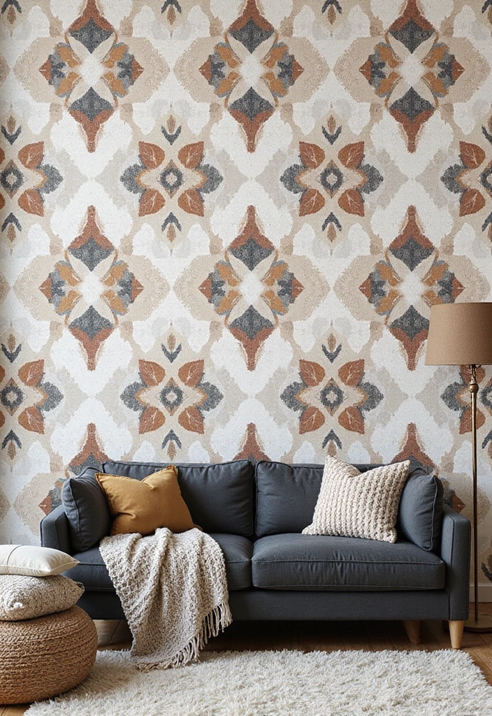 Layered Textures with Charcoal Grey Sofa