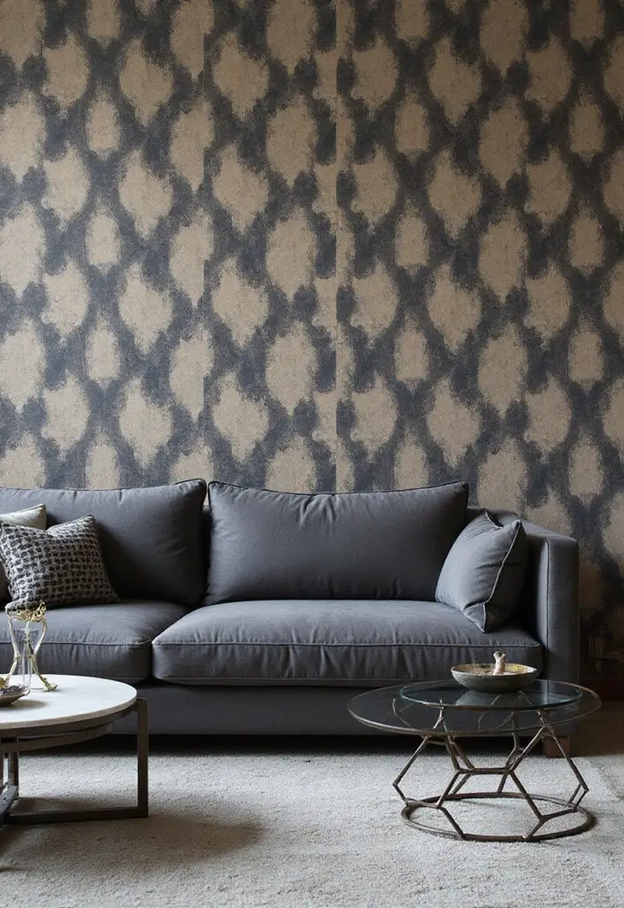 Mixing Materials with Charcoal Grey Sofa