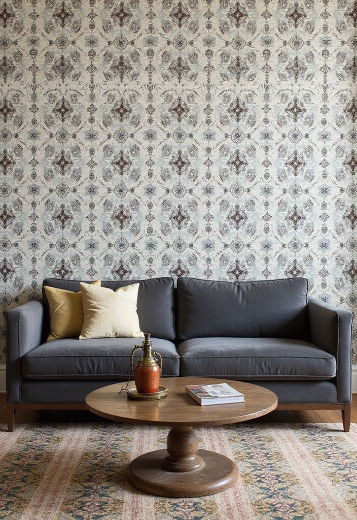 29 Ideas We Love: Sophisticated Living Rooms Featuring A Charcoal Grey Sofa - 24. Timeless Vintage Accents