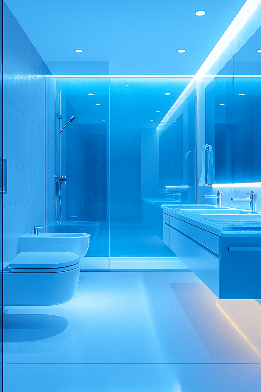 Frosted Blue Bathroom