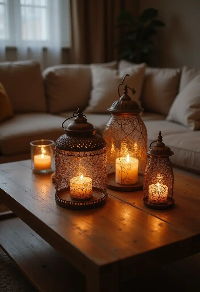 Warm Lighting with Lanterns and Candles