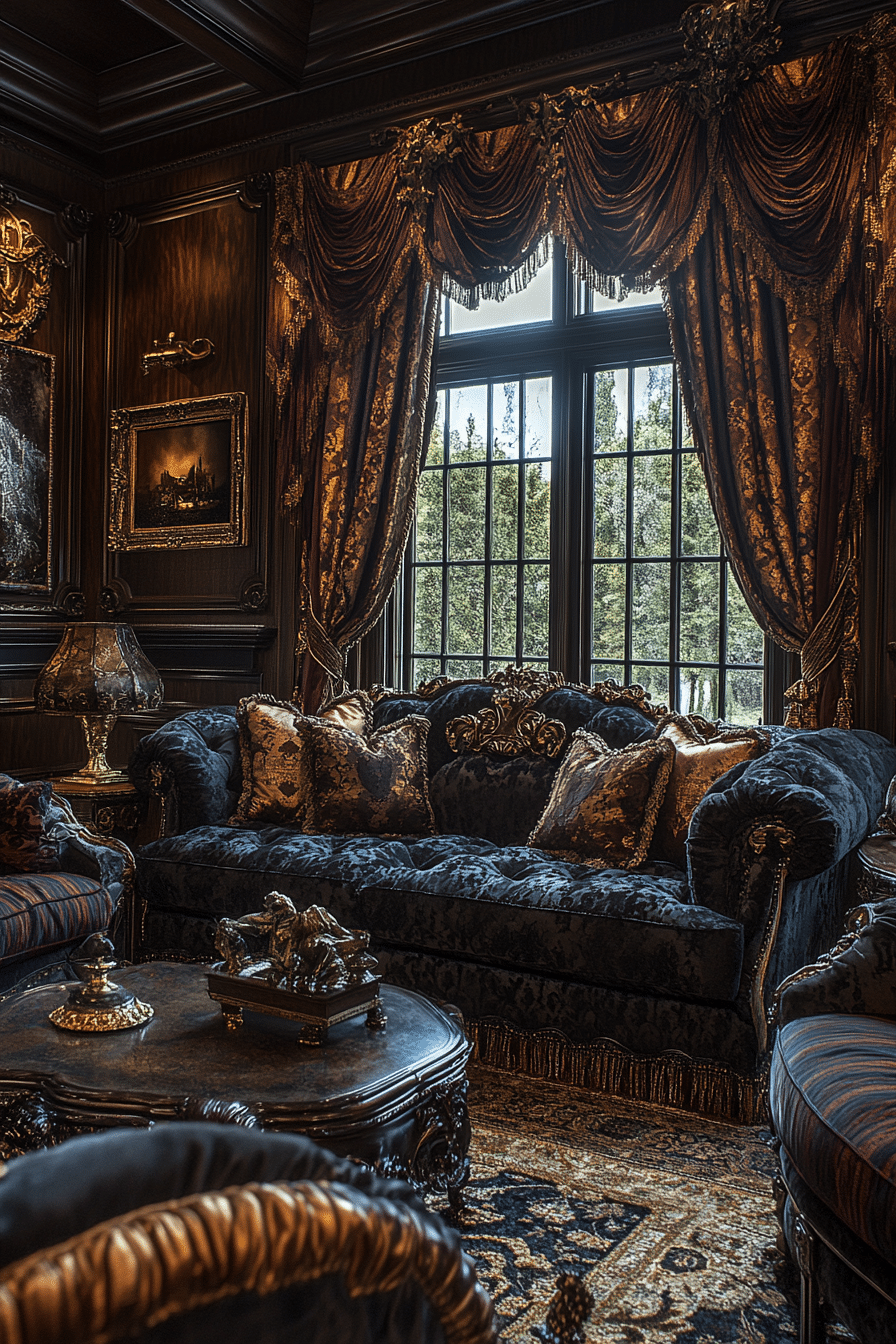 Textured embroidered curtains