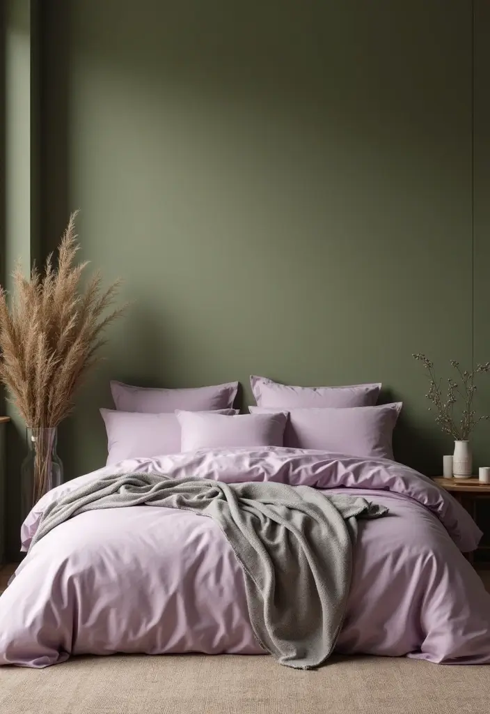 Lavender and Olive Green Color Pairing