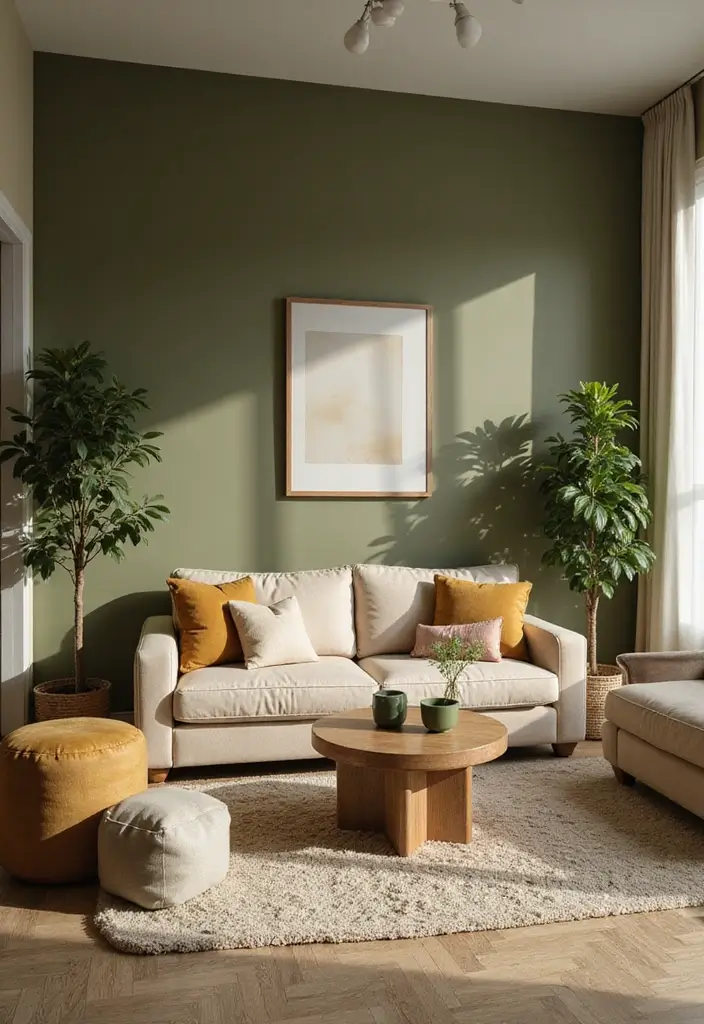 Beige and Olive Green Color Pairing