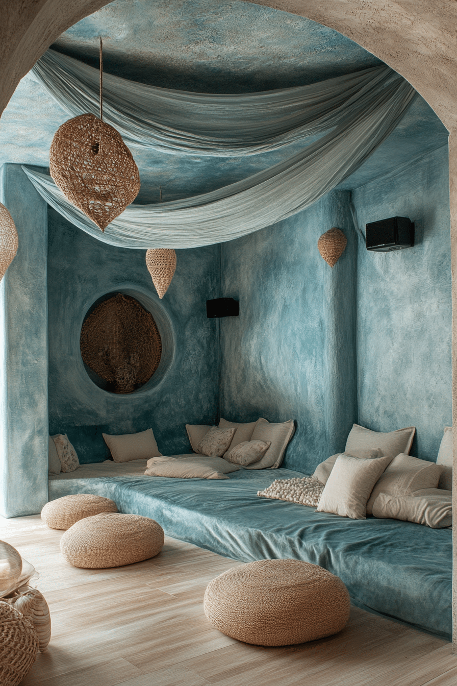 Coastal Meditation Room with Ocean Hues
