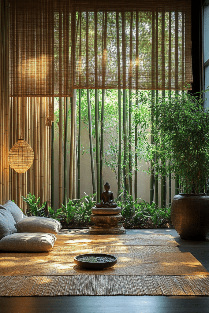 Bamboo Meditation Room with Zen Garden