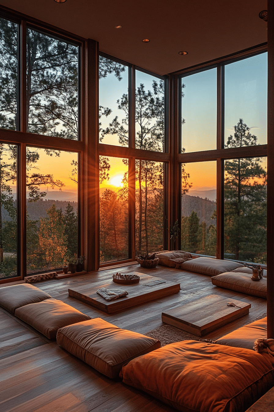 Meditation Room with Warm Sunset Colors