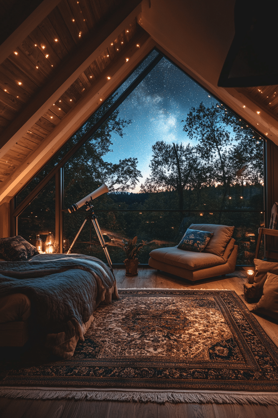 Meditation Room with Star Projector and Blackout Curtains
