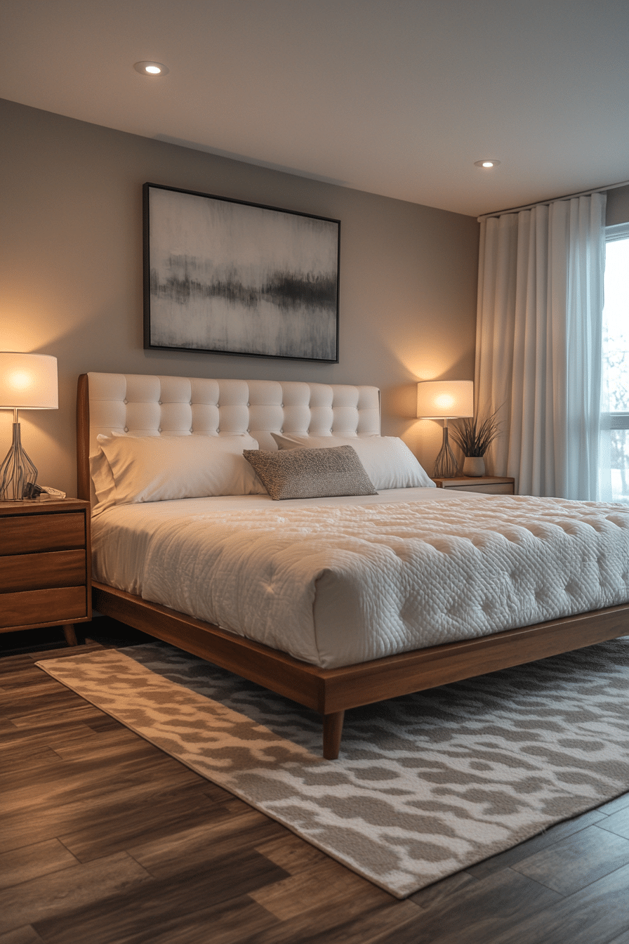 Simple Cozy Minimalism Transitional Bedroom