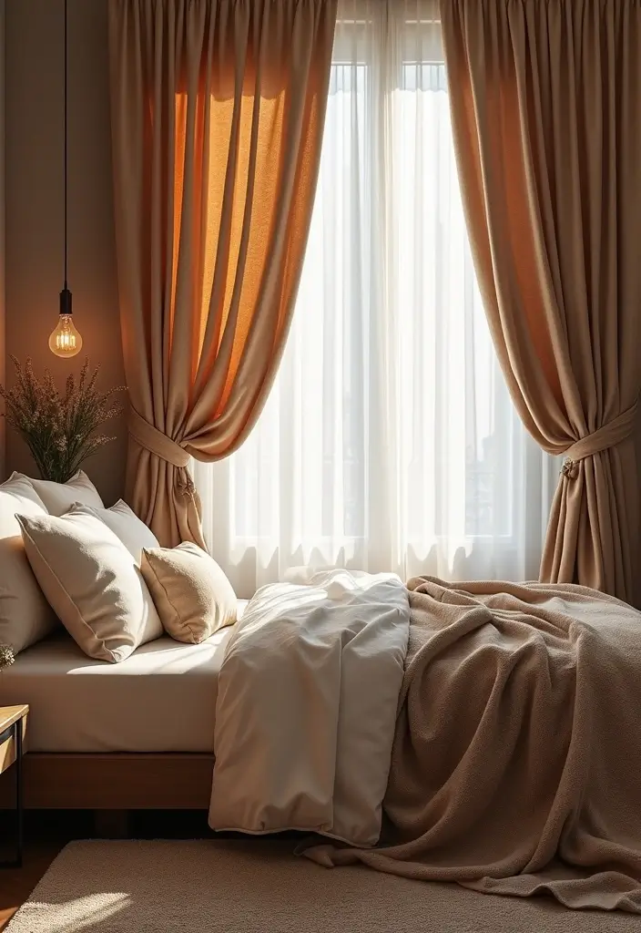 Textured Curtains in Bedroom