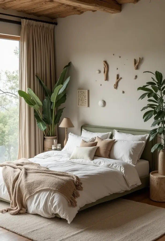 Natural Elements in Bedroom