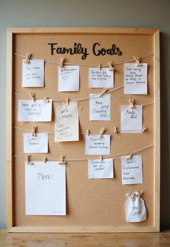 Family Goals Board on Pegboard