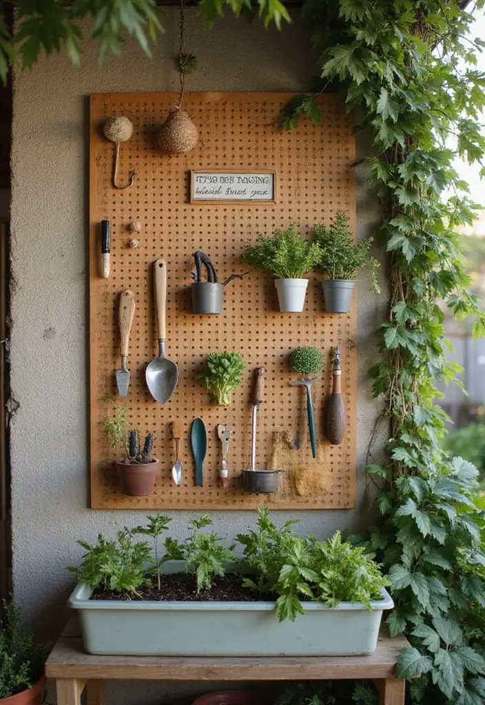 Gardening Section on Pegboard