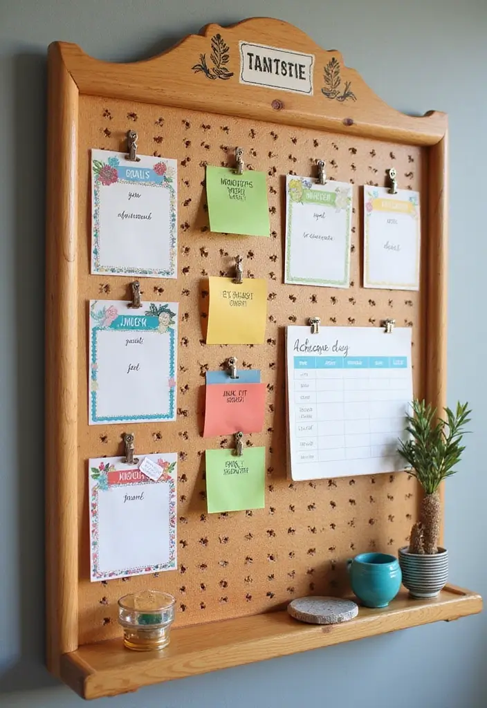 Fitness Tracker Board on Pegboard