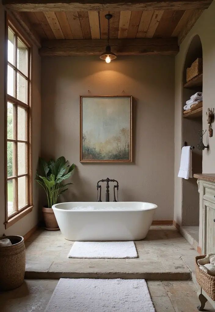 Rustic Warm Taupe Bathroom Palette