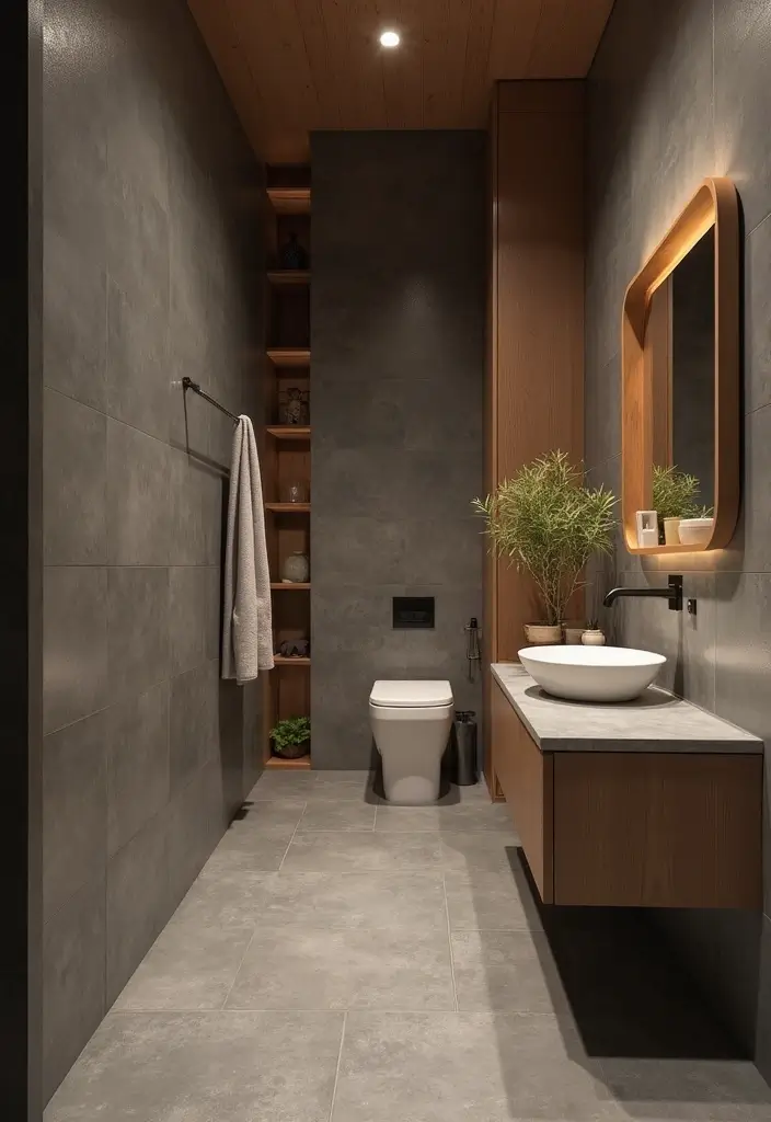 Earthy Slate Gray Bathroom Palette
