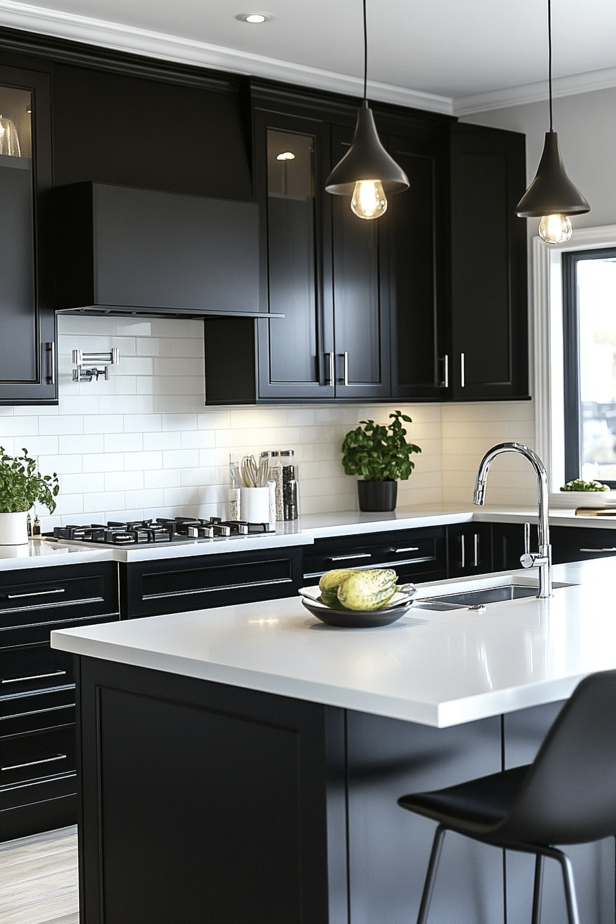 Black and white kitchen design