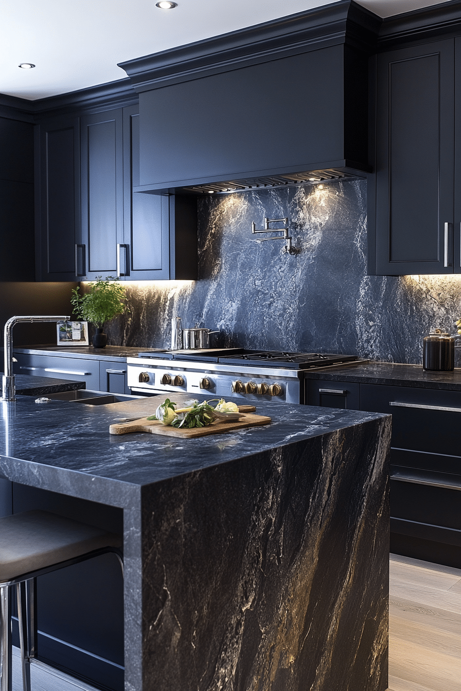 Minimalist black kitchen