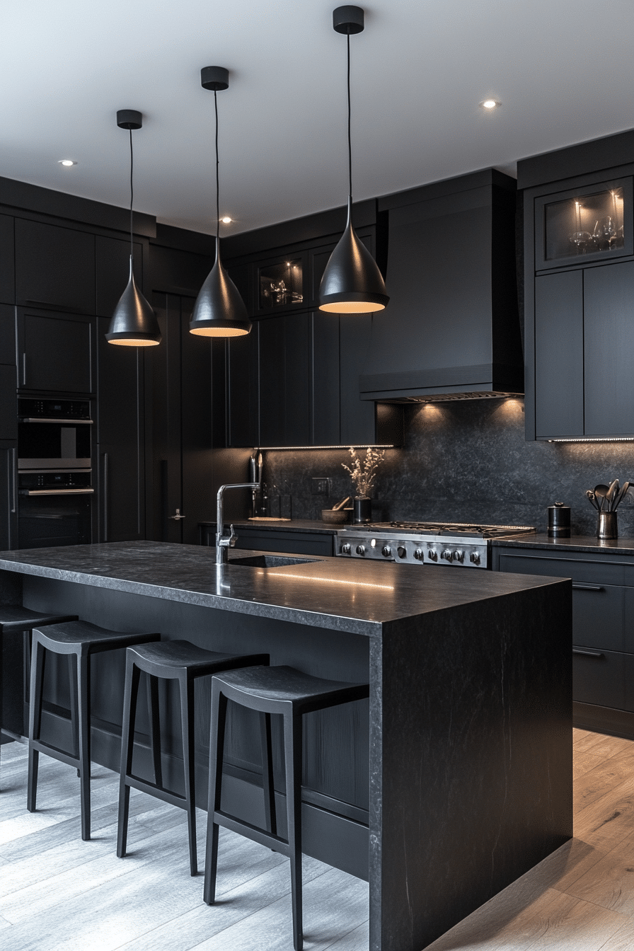 Charcoal kitchen cabinetry